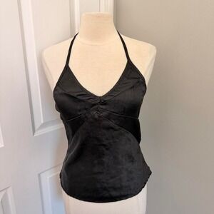 Y2K BLACK XHILARATION HALTER NECK TANK TOP